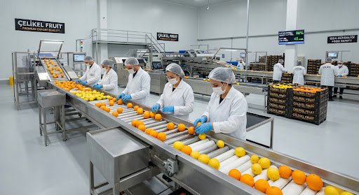 Çelikel Fruit paketleme tesisi ve kalite kontrol hattı